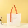 Bolsa de Lienzo Lisa Personalizada con Cinta, Bolso de Hombro Casual de Lona para el Trabajo y los Viajes Diarios, Bolsa de Lienzo Promocional para Empresas