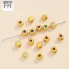 Cobre dorado francés antiguo chapado en oro de 18 quilates amor cuentas sueltas patrón de martillo circonita incrustada cuentas de azúcar pulsera DIY pulsera accesorios de joyería