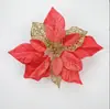 Acessórios de Flores Decorativas, Folhas de Flores Artificiais, Pó Dourado, Guirlanda DIY, Decoração de Árvore, Laço de Flor, Cristal Dourado