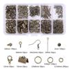 Accesorios en caja de 10 rejillas broche de langosta broche de caballo anillo abierto único gancho para oreja alfiler de 9 pines material para aretes y collares DIY