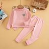 Roupa interior térmica infantil desossada espessada listrada pijama de bebê camisa base meninos e meninas roupas de outono calças de outono terno para casa