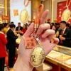 Pingente de Borla em Rolo de Sucesso de Ouro Puro 999 Bodhisattva Manjushri Ornamento Dourado Exame de Admissão ao Ensino Médio Exame de Admissão à Faculdade Presente Motivacional de Incentivo