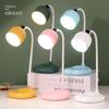 Lámpara de Mesa Pequeña Simple Nórdica Escritorio Protección Ocular Estudiante Dormitorio Enchufe de Carga Doble Propósito Lectura Lámpara de Lectura Nocturna Ajustable de Tres Colores