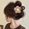 Pinza de garra floral para otoño e invierno para mujer, pinza de tiburón grande de alta gama para cabello grueso, accesorio para el cabello Maillard
