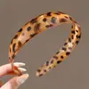 Faixa de Cabeça com Estampa de Leopardo, Aba Larga e Copa Alta para Mulheres, Novo Estilo 2026, Especial para Lavar o Rosto, Antiderrapante com Dentes, Prendedor de Cabelo, Acessórios de Cabelo