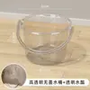 Cubo de Agua Transparente para Almacenamiento de Agua Doméstico, Cubo de Plástico Espesado, Cubo Pequeño Portátil para Dormitorios de Estudiantes, con Tapa, Grado Alimenticio