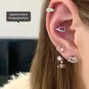 Meow Ni Corazón Zirconia Exquisita Micro-incrustada Lindo Kt Meow Lazo Pendientes de Acero de Titanio Dulces Pendientes para Mujer Clavos de Hélice Auricular
