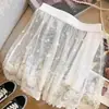 Falda Corta de Encaje de una Sola Capa Bordada para Mujer para Todas las Estaciones, Moda de Media Falda Combinada con Leggings, Sudadera, Suéter y Dobladillo Superpuesto