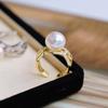 Acessórios DIY S925 prata esterlina pérola anel vazio suporte anel largo suporte anel semi-acabado suporte de prata moda elegante