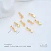 Estrela, lua, trevo de quatro folhas, peixinho, contas espaçadoras de cobre banhado a ouro 14K, pingente redondo com garra, acessórios para joias DIY feitos à mão