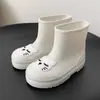 Botas de Lluvia de Gatito de Dibujos Animados Moda y Lindas para Niños Zapatos de Agua Impermeables Antideslizantes de Gama Alta Plantilla para Zapatos de Agua de Todas las Estaciones
