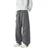 Pantalones personalizados/forrados de polar para otoño e invierno, impermeables y cortavientos, pantalones de trabajo holgados rectos de moda para hombre, estilo grueso