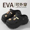 Lindos zuecos de plataforma gruesa para mujer, para hacer tú misma, para uso exterior en verano, antideslizantes, resistentes al olor, chanclas de dedo para playa
