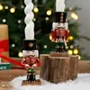 Cascanueces Soldado Portavelas Adorno Navideño Decoración Navideña Soldado Estilo Europeo Adorno de Mesa de Resina