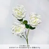 Flores Artificiais de Rosa de Três Cabeças para Casamentos, Flores Artificiais de Seda de Alta Qualidade, Peças Decorativas Prontas para Decoração de Sala de Estar, Atacado