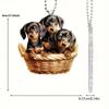 Decoração acrílica transfronteiriça para suspensão de carro, cachorrinho, interior de carro, chaveiro, pingente para mochila, decoração pingente