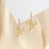 Pendientes colgantes de estilo francés con incrustaciones de circonita, modelo nuevo, únicos y modernos, diseño de nicho, pendientes de lujo ligero con un toque de alta gama