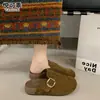 Mules de mujer de cuero genuino con suela gruesa para aumentar la altura, estilo Birkenstock, para usar al aire libre, nuevos zapatos slip-on de suela blanda, otoño 2026