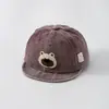 Chapéu de Urso Bordado Fofo para Bebê com Aba Macia, Chapéu de Sol para Bebê de Comércio Exterior Primavera e Verão, Boné Macio e Adorável que Pode Ser Usado em Todas as Estações
