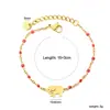 Pulsera de cuentas de semillas de esmalte de colores para joyería transfronteriza, pulsera versátil simple de oro de 18 quilates con forma de cruz, corazón, elefante para mujer