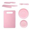 Suplemento alimenticio para bebés tabla de cortar juego de cuchillo de seguridad cuchillo de cocina de plástico no lastima las manos cuchillo para fruta juego completo dedicado en stock venta al por mayor