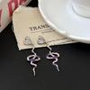 Doce Cool Spice Girl Oil Drop Snake Pingente Colar Brincos Vintage Requintado Multi-Camadas Empilhadas Clavícula Corrente Brincos Colar Corrente Moda