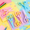 Tijeras de Papel para Cortar Hechas a Mano de Seguridad para Niños, Tijeras Pequeñas Portátiles de Cabeza Redonda para Estudiantes de Jardín de Infancia, Seguras para las Manos, Tijeras Portátiles