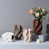Vaso de Cerâmica Estilo Novo Chinês Retrô Salpicado, Decoração Estilo Wabi-Sabi, Vaso Cerâmico Rústico para Hall de Entrada para Arranjo de Flores e Hidroponia