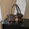 Bolsa acessório elegante com alça de couro para mulheres, novo modelo 2026, bolsa de ombro única para debaixo do braço, moderna e versátil para o dia a dia, bolsa de ombro vintage