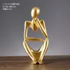 Ornatos Criativos de Figuras Abstratas Douradas e Prateadas Eletrodepositadas, Decorações para Estante e Sala Modelo, Artesanato em Resina, Adereços de Fotografia