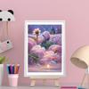 Nova Paisagem Flores Sonhadoras Cheias de Diamantes Pinturas de Diamante DIY Feitas à Mão Cubo de Rubik Diamante Redondo Adesivos de Diamante Simples Atacado