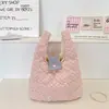 65261 Bolso de Mano Acolchado con Lunares Rosas y Corazón, Bolso de Muñeca Acolchado Diario para Llaves, Pañuelos y Artículos Pequeños