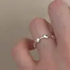 Anel Wrap Geométrico de Aba Larga da Moda para Mulheres com Anel Aberto Elegante Criativo Banhado a Prata S925 Anel do Dedo Indicador