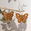 Amazon transfronterizo corte en caliente contrachapado aretes de madera moda europea y americana exagerados geométricos huecos personalidad madera oreja