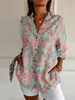 AliExpress Europa y Estados Unidos transfronterizo caliente para mujer camisa larga impresión 3D primavera verano otoño moda manga larga camisa estampado floral