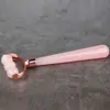 Rodillo Masajeador Facial de Cristal Rosa, Bola Rodante de Resina No de Jade, Palo de Masaje para Lifting y Firmeza de Ojos y Rostro
