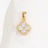 Venda Quente Transfronteiriça Zircônia de Diamante Completo Trevo de Quatro Folhas da Sorte Diamante Elegante Colar Feminino Estilo Ins Corrente de Clavícula Levemente Luxuosa Feminino Versátil