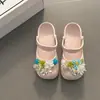 Pantuflas Cerradas para Mujer con Flor de Perlas Inspirada en el Diseño, Sandalias Deslizables Gruesas Antideslizantes para Exteriores de Verano 2026