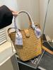 Bolso Tejido de Paja para Vacaciones en la Playa de Verano para Mujer 2026 Nuevo Bolso Cruzado Versátil Bolso Cesta Tejida
