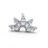 Aretes de Aleación de Titanio Fengtai F136, Cinco Aretes de Cartílago para Oreja Marquise, Joyería para Perforaciones de Aleación de Titanio G23 con Rosca Interna