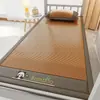 Tapete Tecido Encriptado de Bambu e Rattan Dupla Face para Dormitório Estudantil, Tapete Refrescante de Seda de Gelo para Uma Pessoa, Respirável e Dobrável para o Verão
