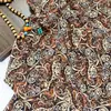 Tela de Algodón Brocado Estampado Digital Estilo Chino Nuevo Paisley Caramelo para Vestido Qipao, Blusa y Tela Hanfu