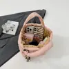 Bolso de Algodón Acolchado Estilo Nuevo 2026 para Mujer, Bolso de Mano Casual Versátil, Bolso de Mano de Moda Bordado con Lazo, Estilo Coreano