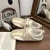 Tênis de Treino Alemão Retrô para Mulheres 2026 Primavera e Outono Novos Tênis Esportivos Casuais Versáteis Sapatos de Cadarço Duplo Tênis Gump