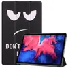 Para Lenovo Tab P11 J606F funda protectora plana funda de cuero con pintura de color de tres pliegues funda dura anticaída