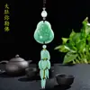 Nuevo colgante de coche de hojas de jade verde claro, navegación fluida, Buda seguro, Guanyin, colgante de jarrón