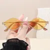 Gafas de sol metálicas de alta gama sin montura con forma de diamante para hombre y mujer, gafas de protección solar para exteriores europeas y americanas, gafas irregulares de moda