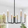 Lustre Moderno Minimalista de Ferro Forjado Estilo Americano de Luxo Leve para Sala de Estar, Sala de Jantar, Quarto, Escritório, Casa de Campo e Iluminação Única Estilo Vela