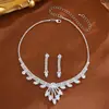Joias Populares da Amazon para Noivas Colar Brincos Pulseira Strass Vestido Acessórios de Pingente para Vestido de Casamento Feminino Alta Qualidade