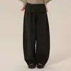 Pantalones de pierna ancha con volantes en el trasero para niñas 2026 Otoño Nuevas llegadas Estilo coreano drapeado de cintura alta para niños Pantalones de pierna ancha versátiles de moda